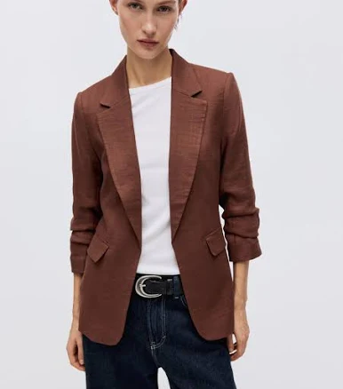H&M Ladies Gathered-Sleeve Jacket