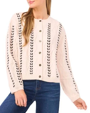CeCe Women's Cable Knit Wool-Blend Cardigan