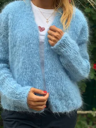 Women's Long Open Front Mohair Cardigan
