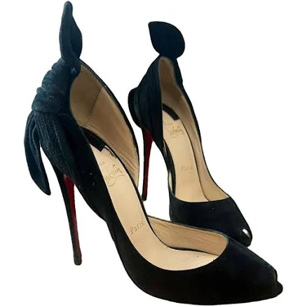 Christian Louboutin Black Suede Barbara Heels Size 37 EU