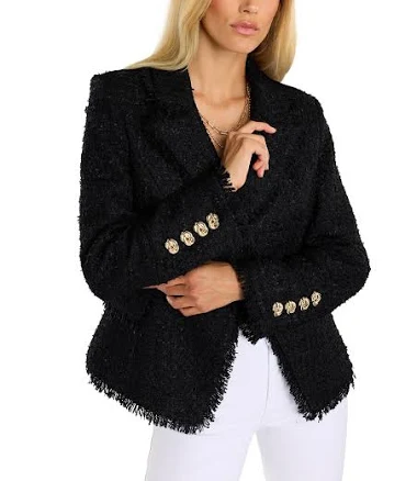 Giselle Single-Breasted Tweed Blazer
