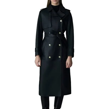 Mackage Gael-V Leather Women Trench Coat