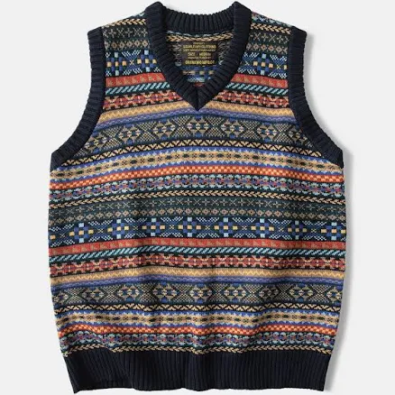 Olderbest Fair Isle Wool Blend V-neck Sweater Vest