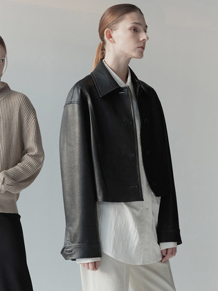 Cropped Faux Leather Jacket