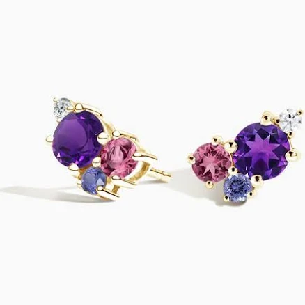 14K Yellow Gold Bouquet Earrings