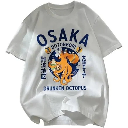 Women's Drunken Printing O-Neck Short Sleeve Cotton T-Shirt