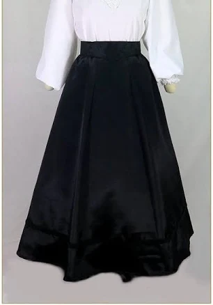 Victorian Bengaline Braid Trim Skirt