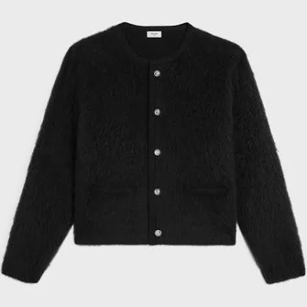 CELINE Men's Brushed Mohair Cardigan