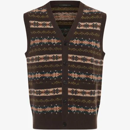 BML Fair Isle Merino Wool V-neck Vest
