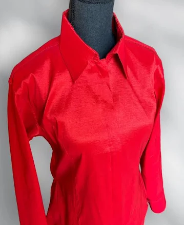 Fitted Taffeta Zip Up Shirt