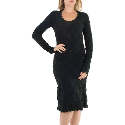 Burberry Aran Long-Sleeved Flared Knitted Dress, Size X-Large