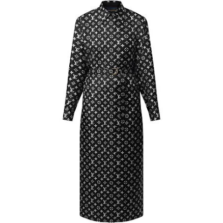 Louis Vuitton Monogram Silk Shirt Dress