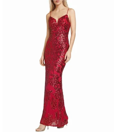 Blondie Nites Roxanna Sequin Rose Gown