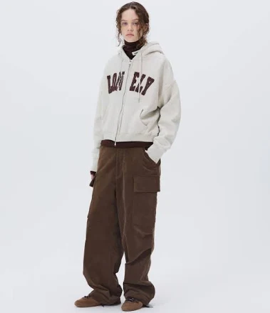 NOHANT lonely/LOVELY CROP HOODIE Zip-Up
