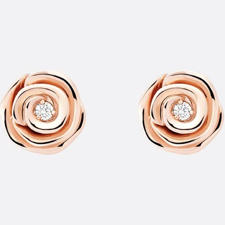 DIOR Women's Rose Gold Diamond Earrings