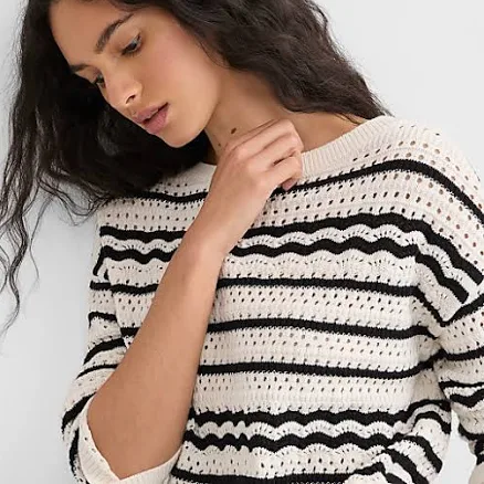 Loft Women's Stitchy Boatneck Sweater