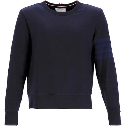 Thom Browne 4-Bar Sweatshirt in Navy Blue Cotton