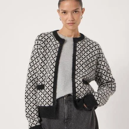 Hush Women's Jacquard Wool Edge To Edge Cardigan