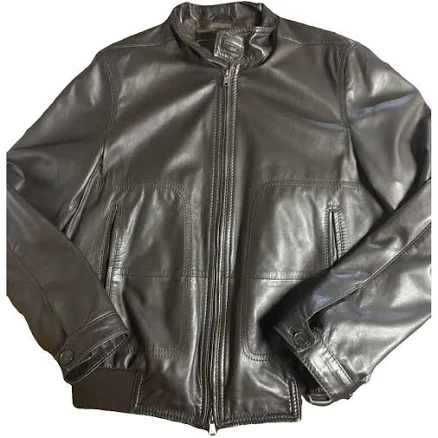 Boss Leather Bomber Jacket