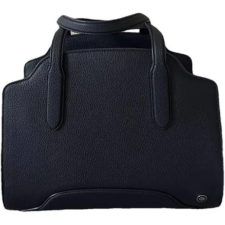 Loro Piana Black Grained Calfskin Medium Sesia Handbag