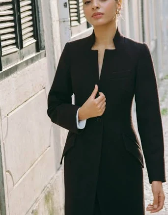Tailored Wool Coat with Warm Insulation