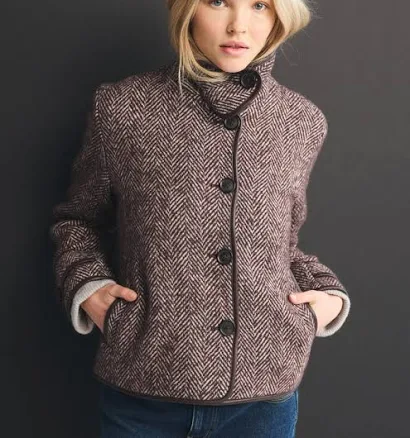Abercrombie & Fitch Women's Funnel Neck Wool-Blend Coat