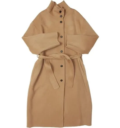 High-Neck Handmade Long Coat