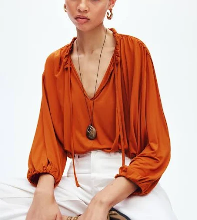H&M Ladies Gathered Viscose Top