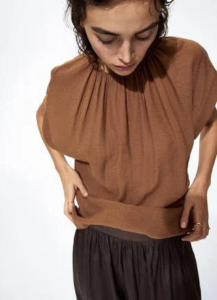 H&M Women's Oversized Gathered Blouse