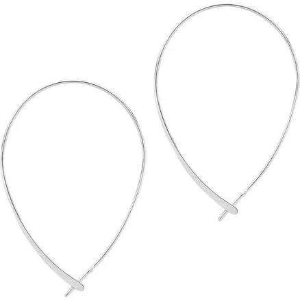 Sterling Forever Delicate Threader Hoop Earrings