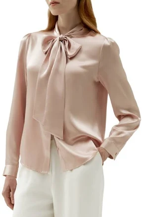 Lilysilk Women's Bow-tie Neck Silk Blouse