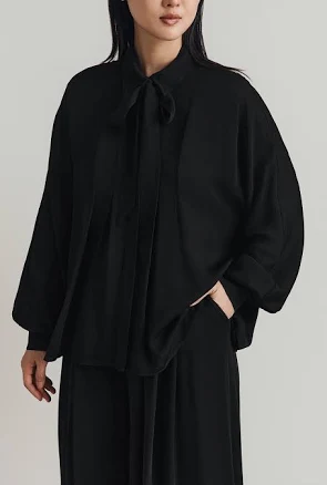 Ghost Margie Pussybow Tie Neck Blouse