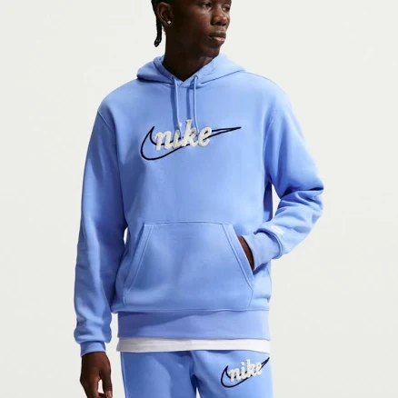 Nike Men's Embroidered Relaxed-Fit Fleece Hoodie