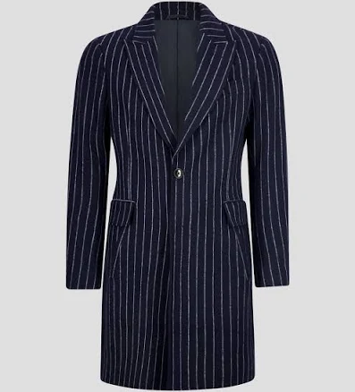Southern Gents Men's Full Length Pinstripe Overcoat