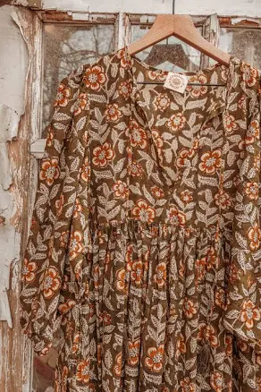 Marlowe Organic Cotton Hand Block Printed Dress