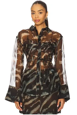 AMUR Women's Clea Sheer Silk Blouse