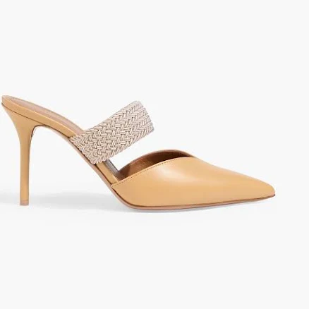 Malone Souliers Women's Maisie 85 Leather Mules with Cord Trim