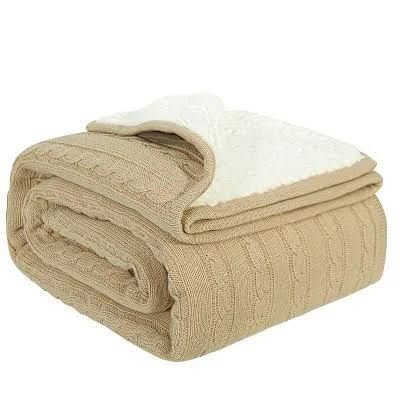 NTBAY Cable Knit Soft Warm Fleece Blanket