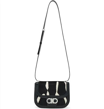 Salvatore Ferragamo Double Gancini Calf Hair Crossbody Bag