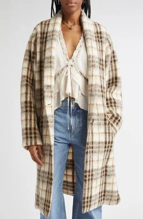 Isabel Marant Women's Gabriel Plaid Wool Blend Long Coat