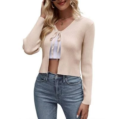 Women's Tie Front Knit Cardigan