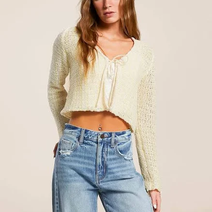 Lush Women's Cropped Polyester Sweater
