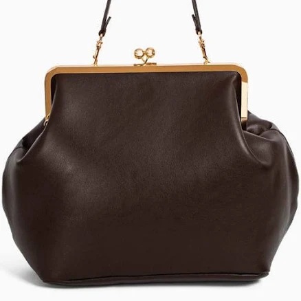 Gallery Weekend Sculptural Leather Kisslock Bag
