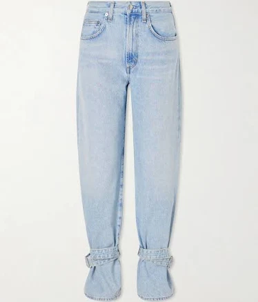 AGOLDE Belted Straight-leg Jeans - Women - Light denim Jeans - XXL