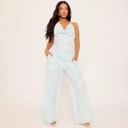 Ego Women's Tie Waist Wide Leg Trousers