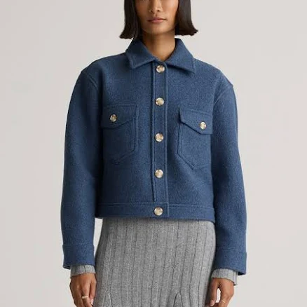 Quince Women's Cropped Merino Wool Shirt Jacket