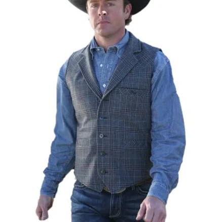 Miller International Men's Plaid Wool Western Vest