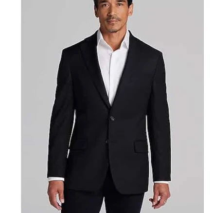 Pronto Uomo Platinum Modern Fit Wool-Blend Blazer in Black Solid Men’s