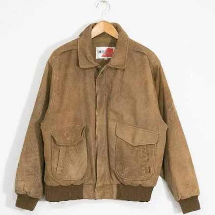 Vintage Leather Aviator Bomber Jacket Mens Xl - Patina Faded