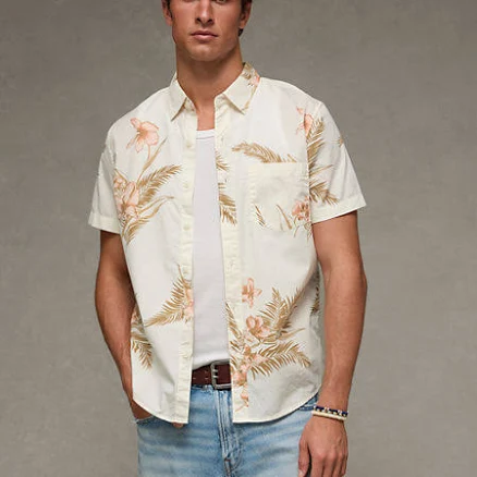 AE Men's Slim Fit Poplin Button-Up Shirt